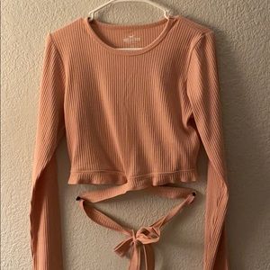 wrap side tie crop top